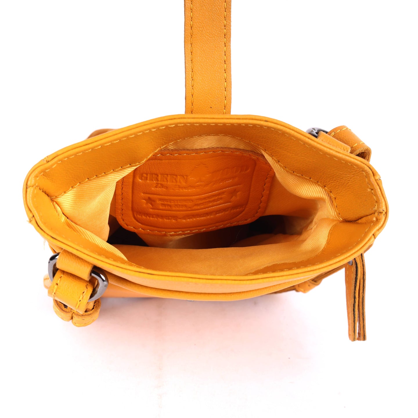 Greenwood Saffron Leather Phone Crossbody Bag