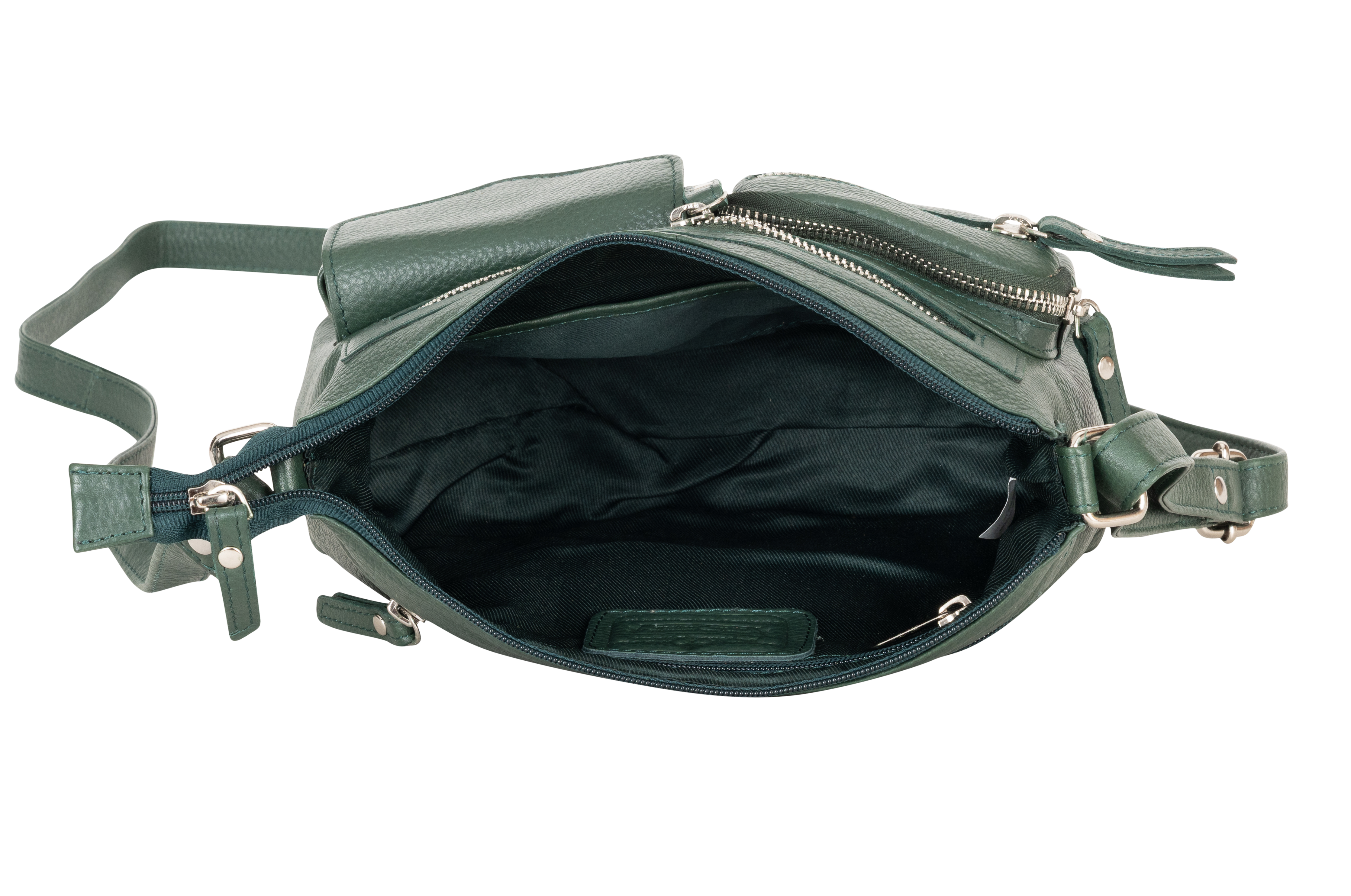 Mila Multi-Pocket Leather Crossbody Bag