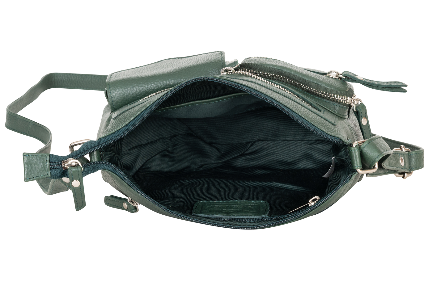 Mila Multi-Pocket Leather Crossbody Bag