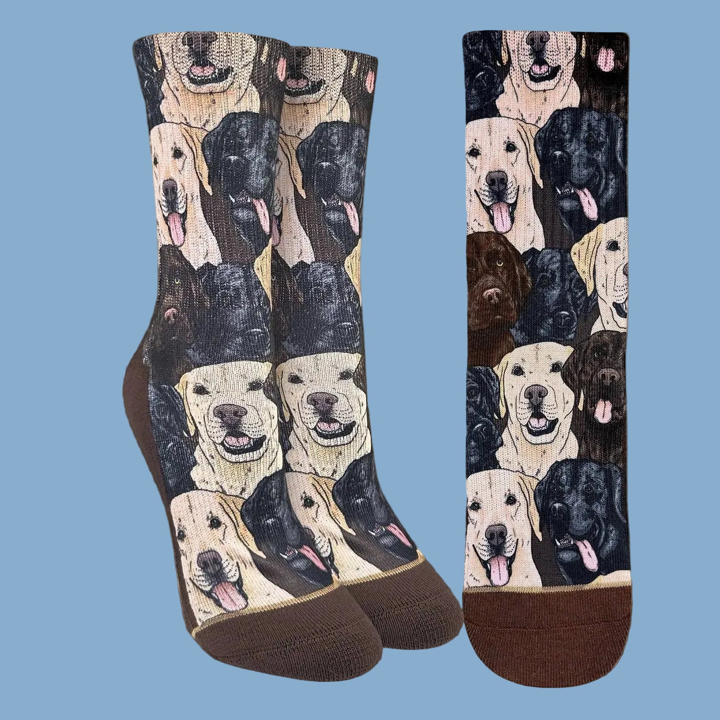 Socks with dog pattern on a white background