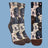 Socks with dog pattern on a white background