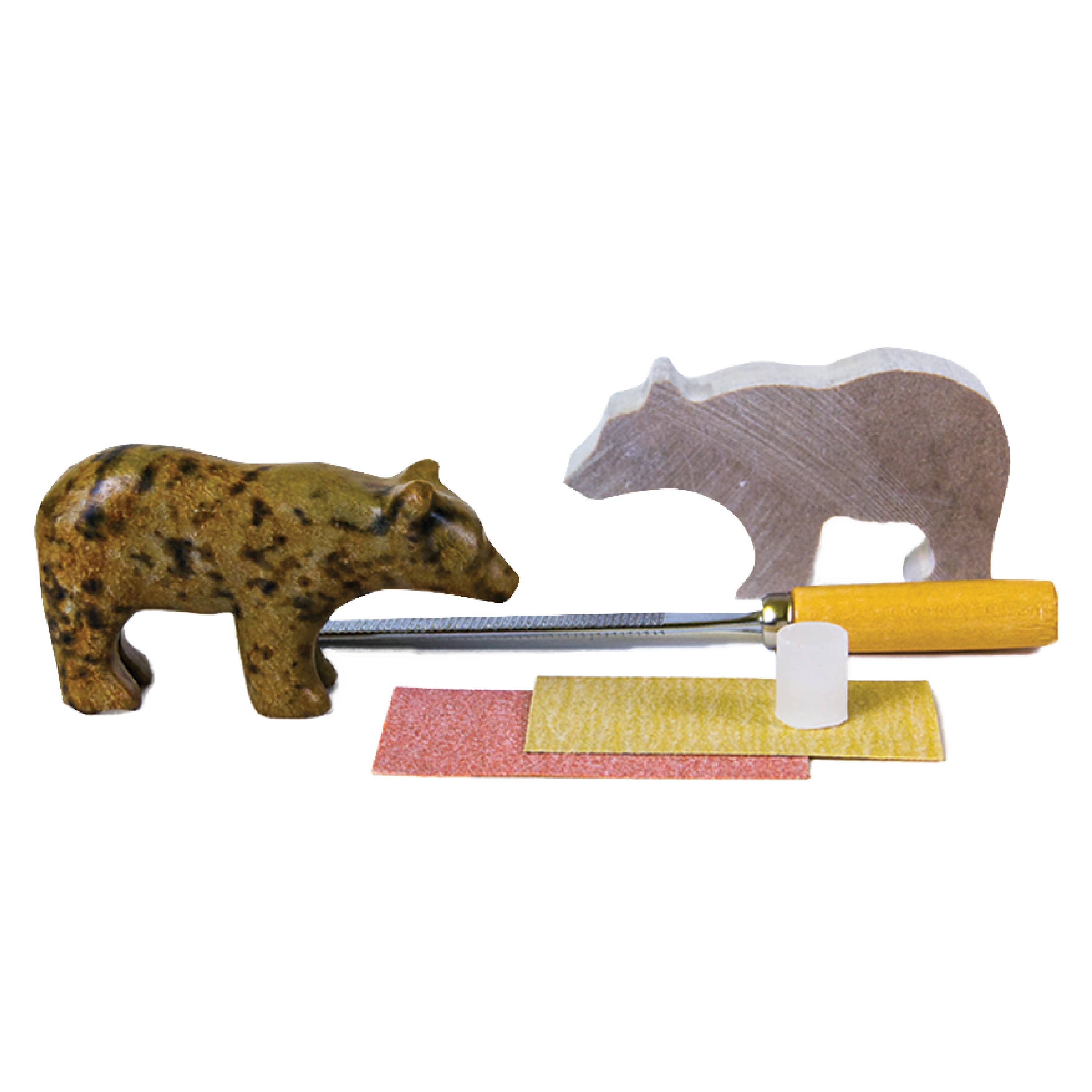DIY Bear Soapstone Carving Kit — Quick Ship — Giftable Fun 