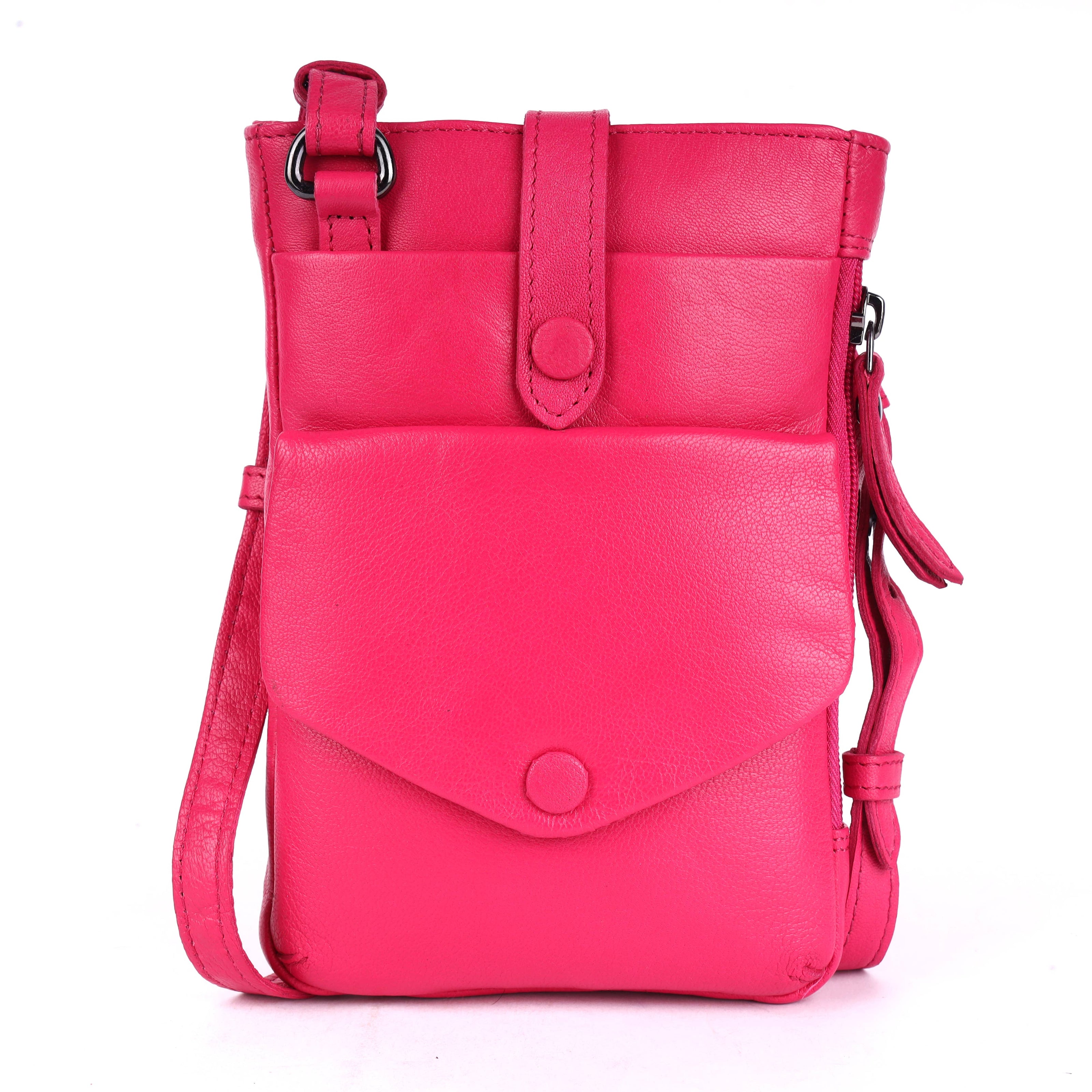 Greenwood Saffron Leather Phone Crossbody Bag