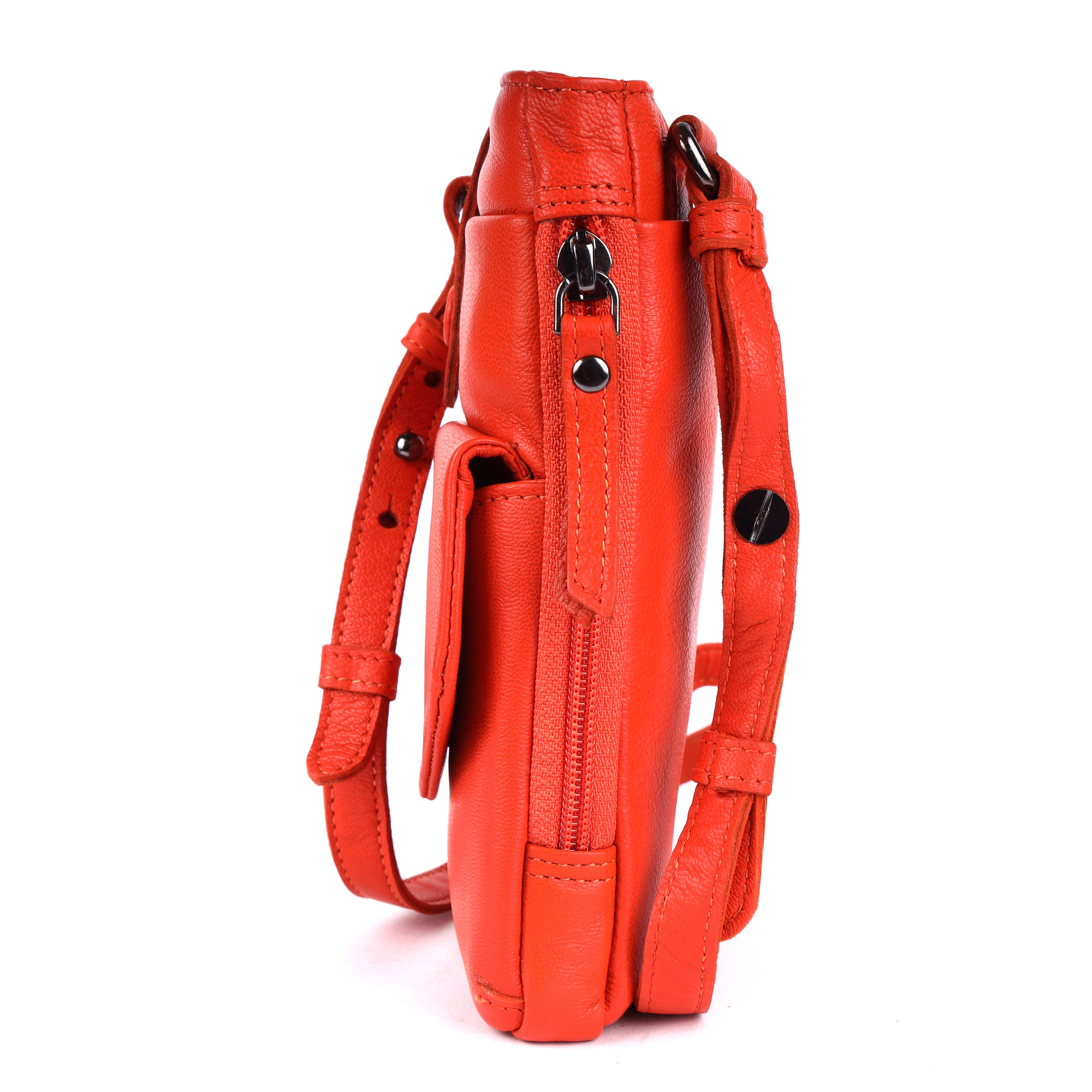 Greenwood Saffron Leather Phone Crossbody Bag