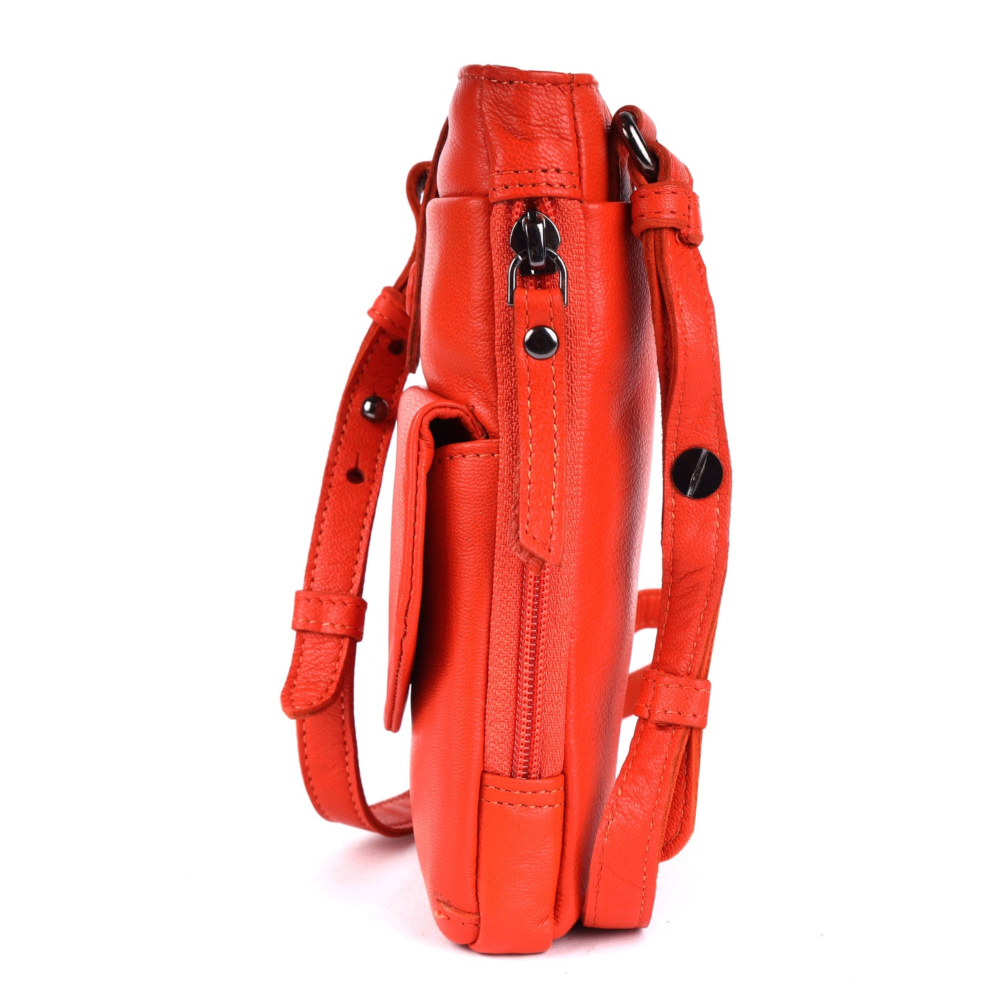 Greenwood Saffron Leather Phone Crossbody Bag