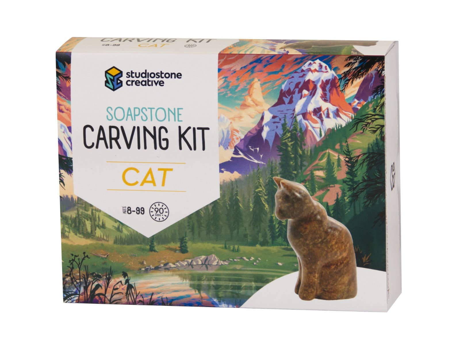 Kit de sculpture de chat en pierre ollaire