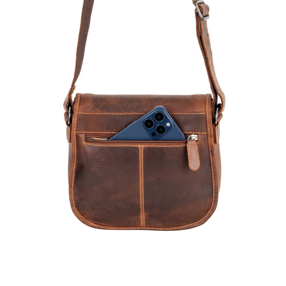 Wildera Lennon Heritage Leather Flap Crossbody Bag