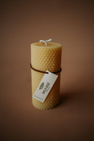 Beeswax Honeycomb Cylinder Candle