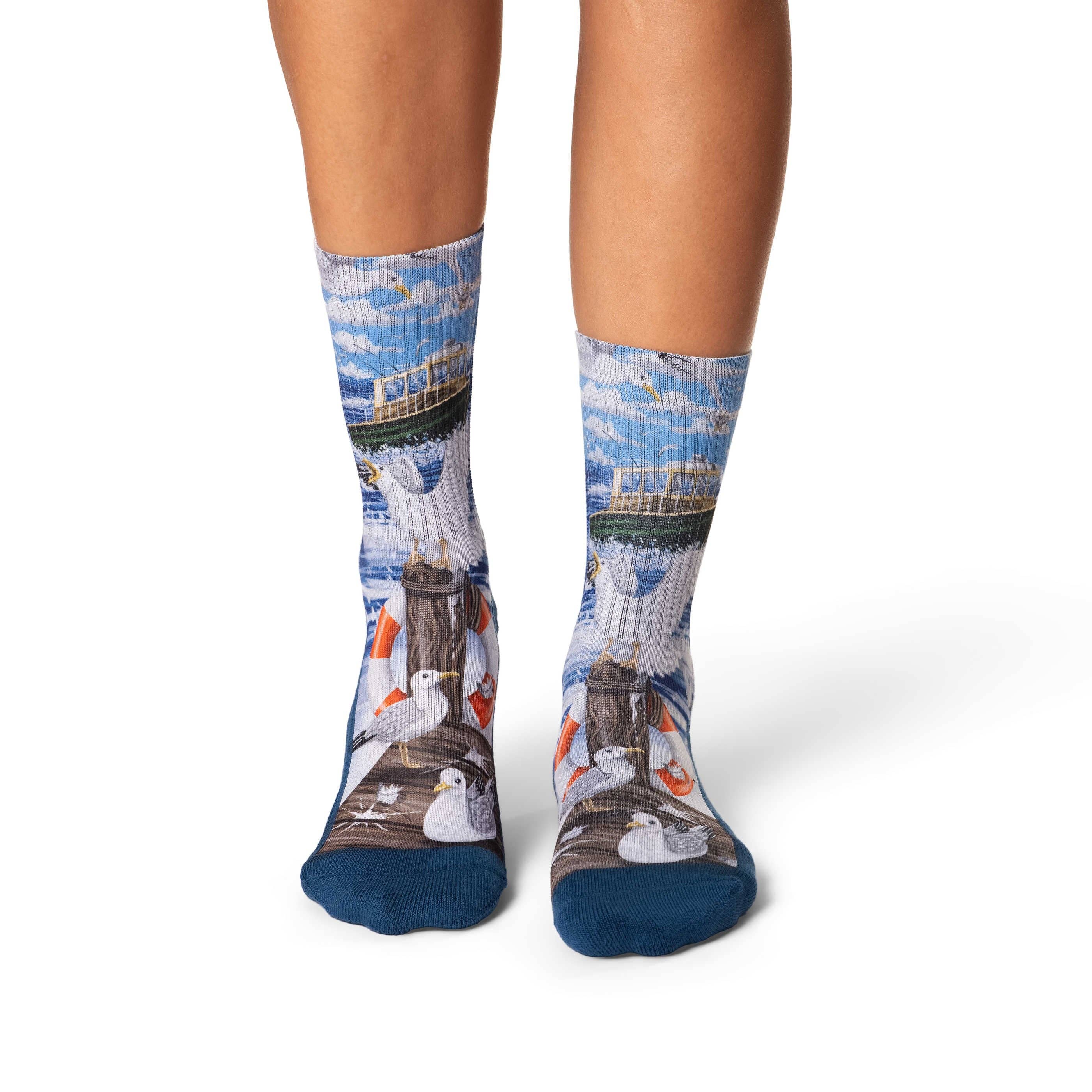 Chaussettes Femme Mouettes au Ponton