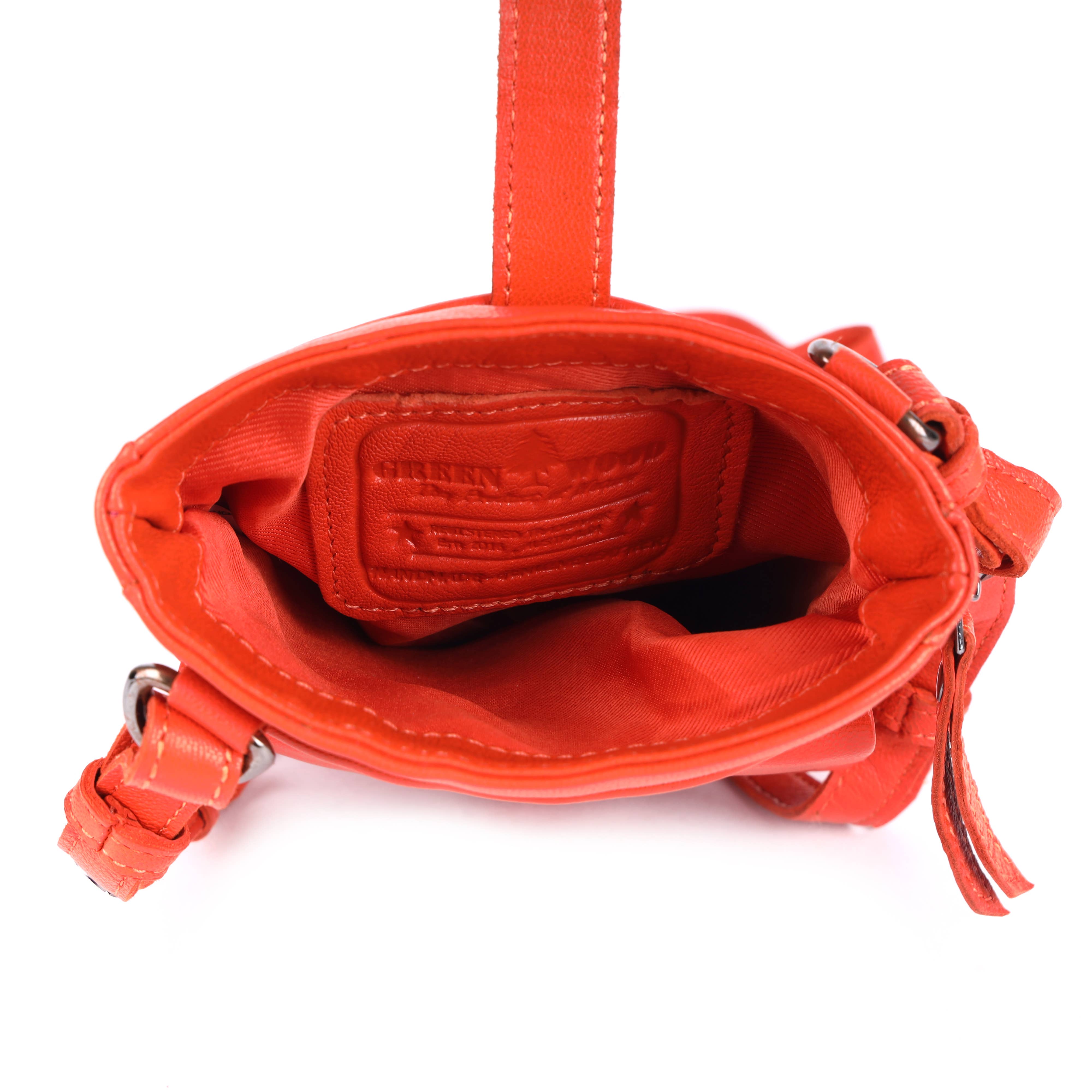 Greenwood Saffron Leather Phone Crossbody Bag
