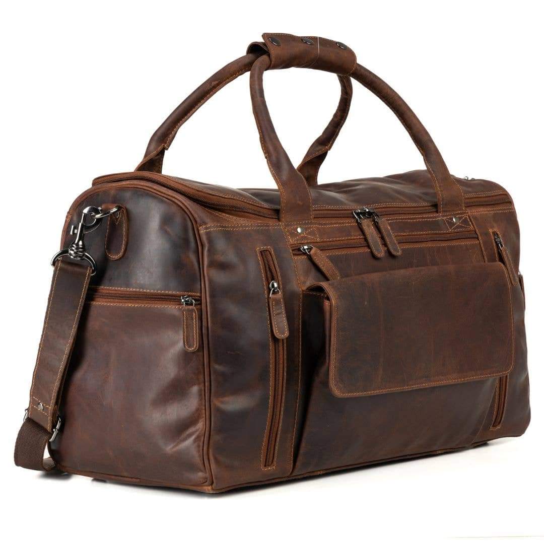 Large Leather Weekender Bag