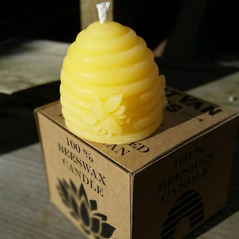 Skep Beehive - 100% Beeswax Candle (Arrives late September)