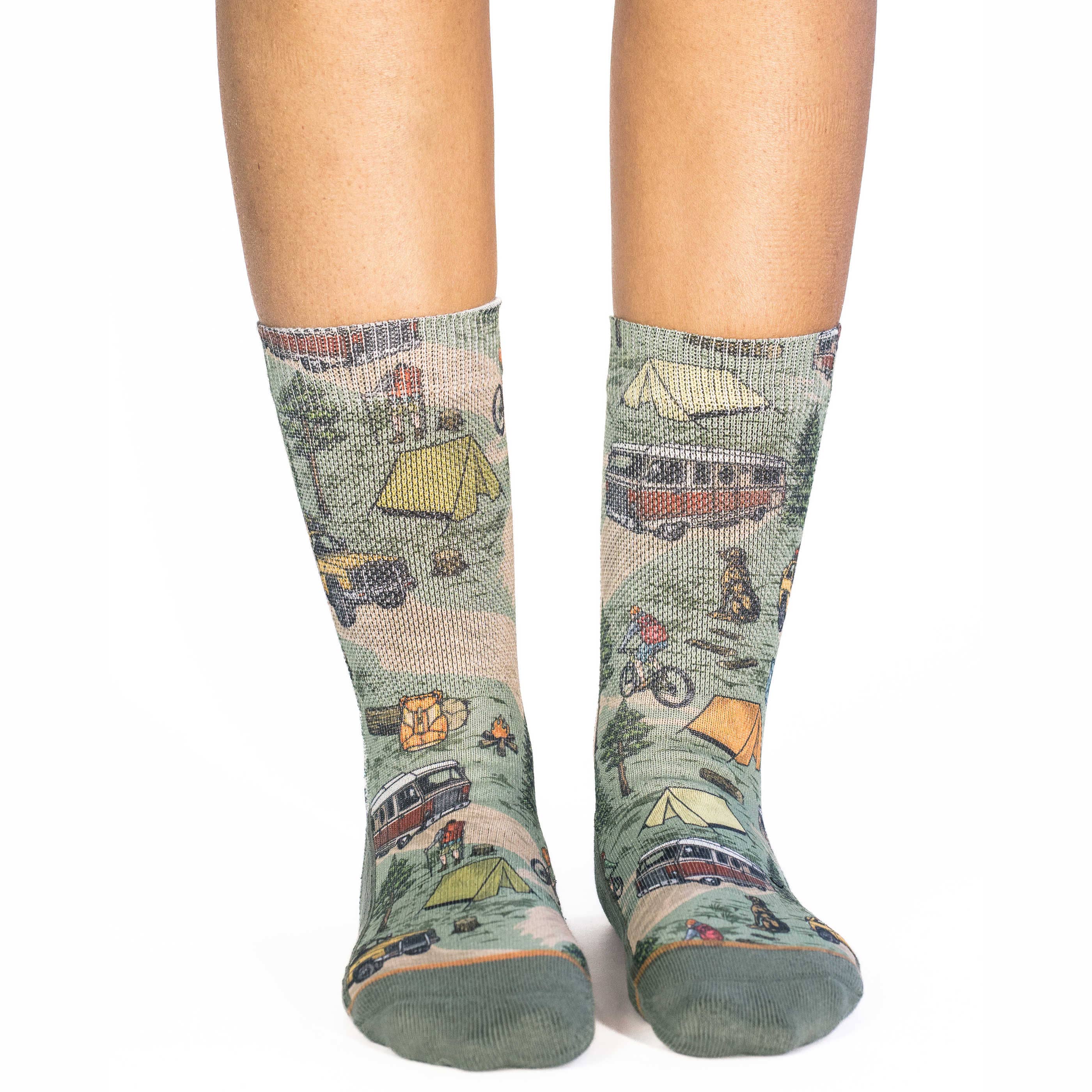 Chaussettes de camping vintage pour femmes