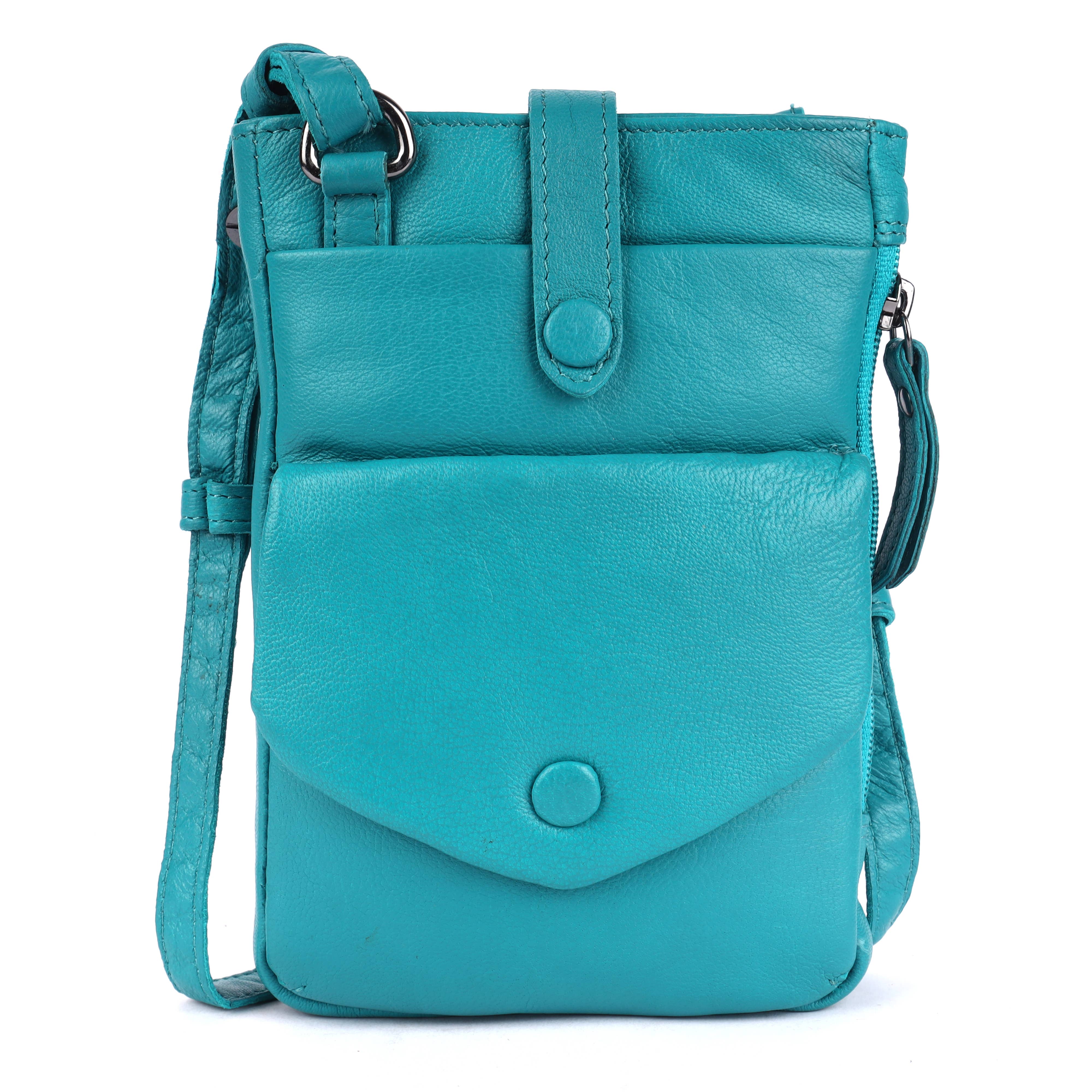 Greenwood Saffron Leather Phone Crossbody Bag