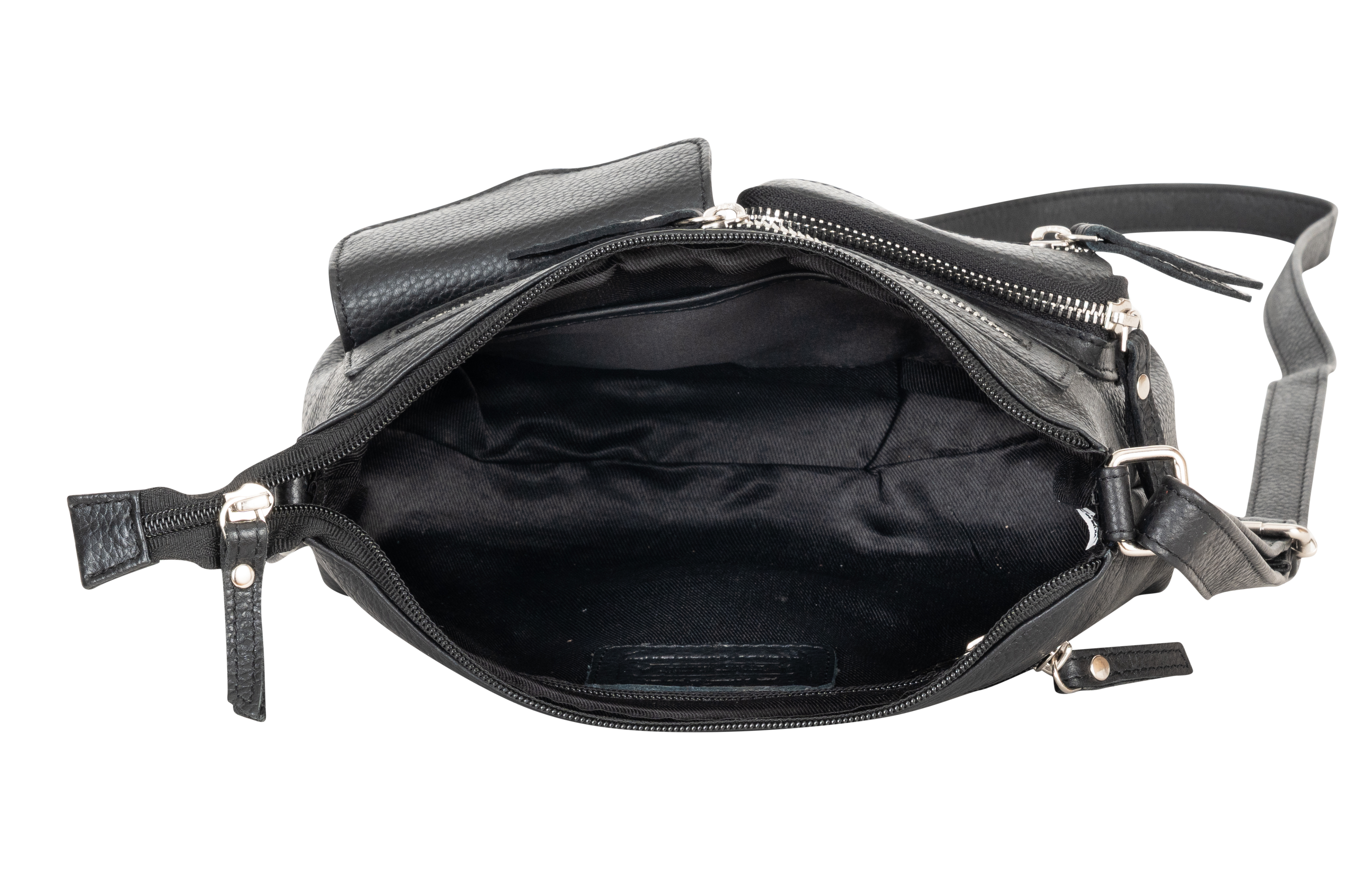 Mila Multi-Pocket Leather Crossbody Bag