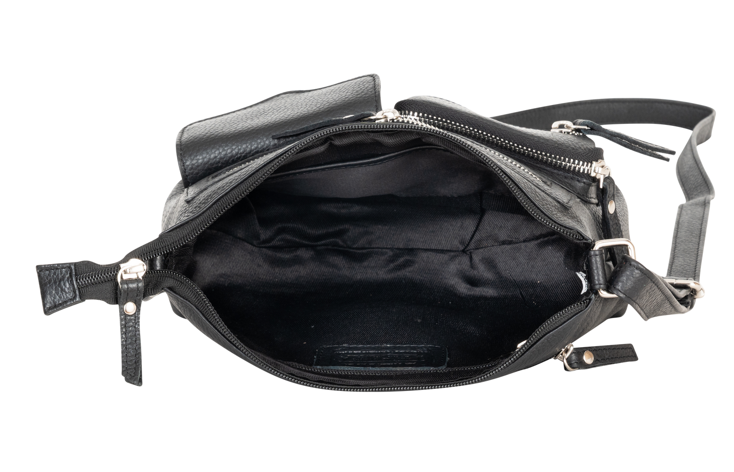 Mila Multi-Pocket Leather Crossbody Bag