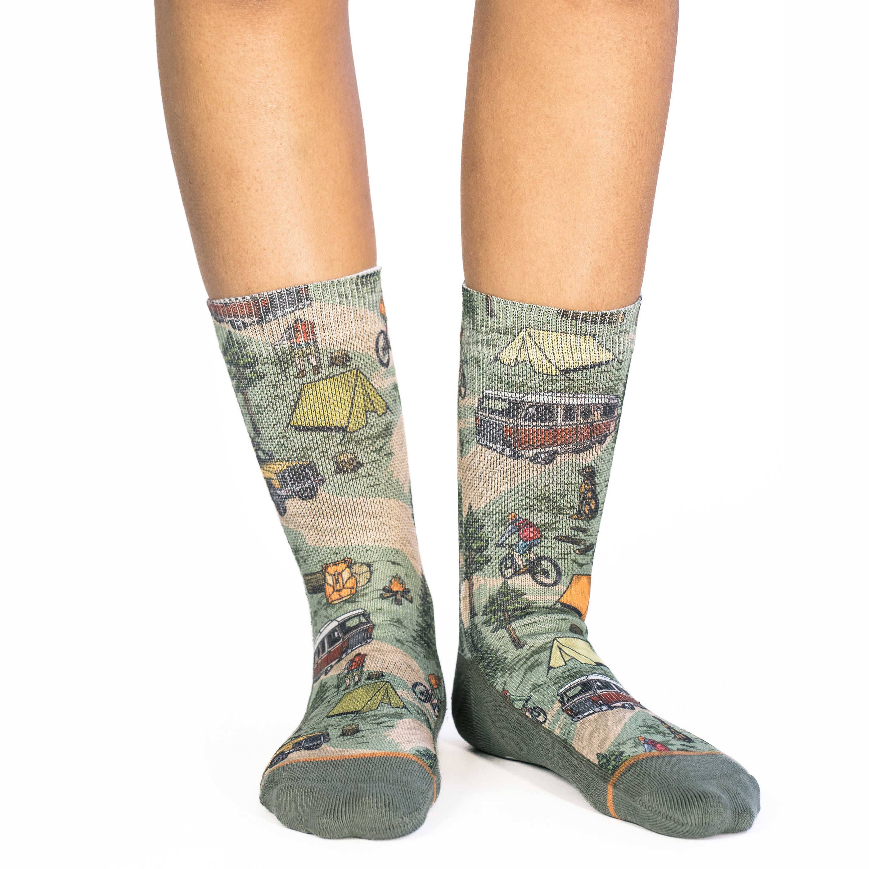 Chaussettes de camping vintage pour femmes