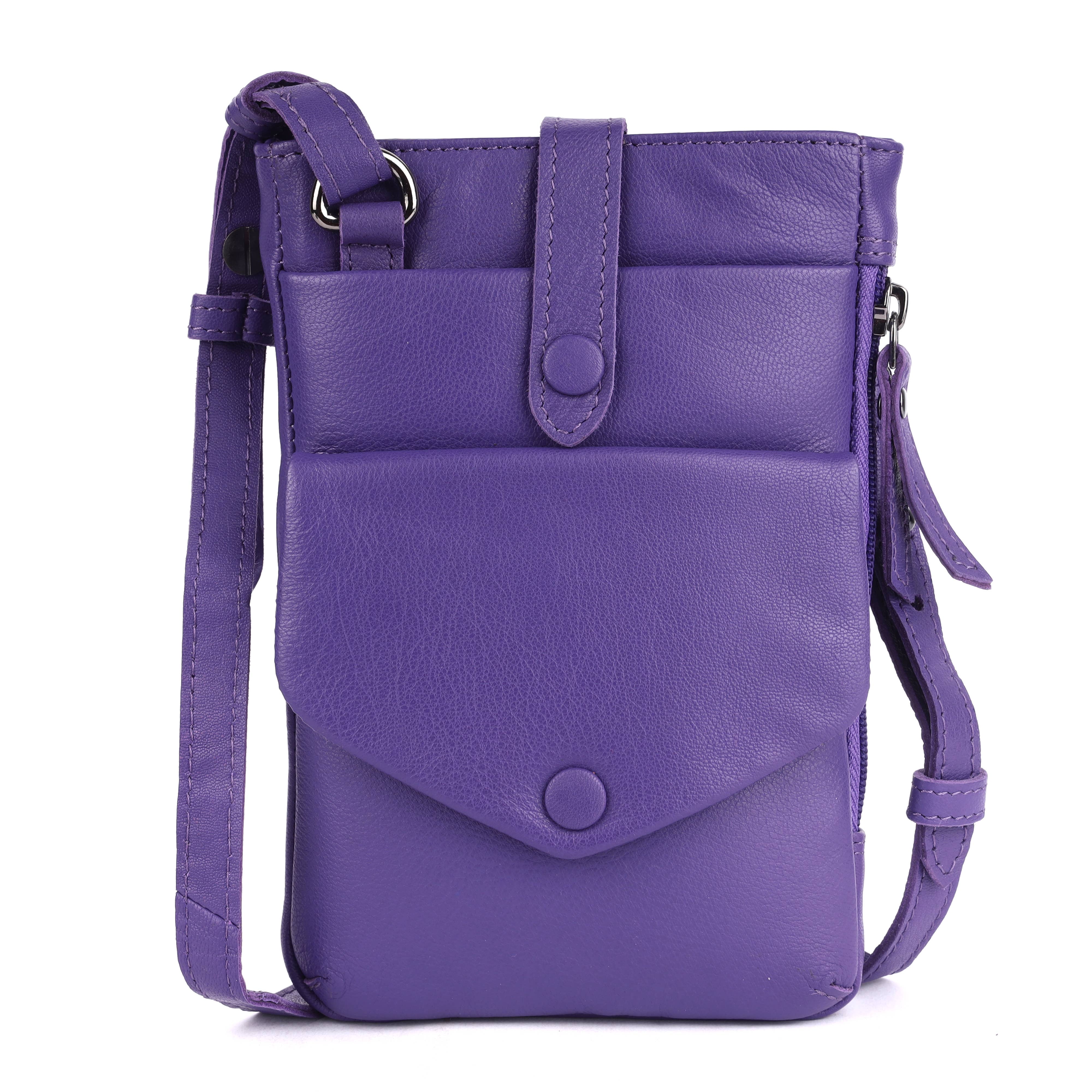 Greenwood Saffron Leather Phone Crossbody Bag