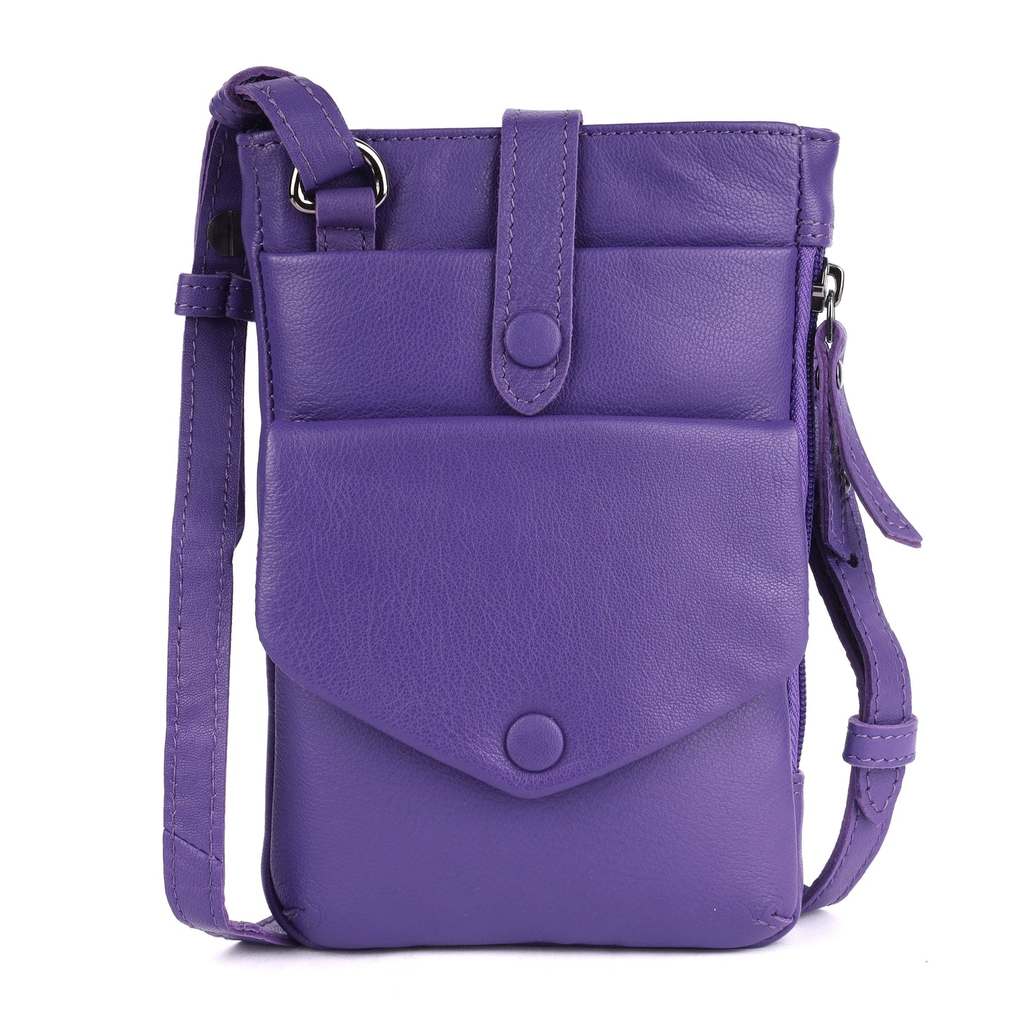 Greenwood Saffron Leather Phone Crossbody Bag