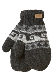 Wool Wave Mittens Charcoal (Arriving Soon)