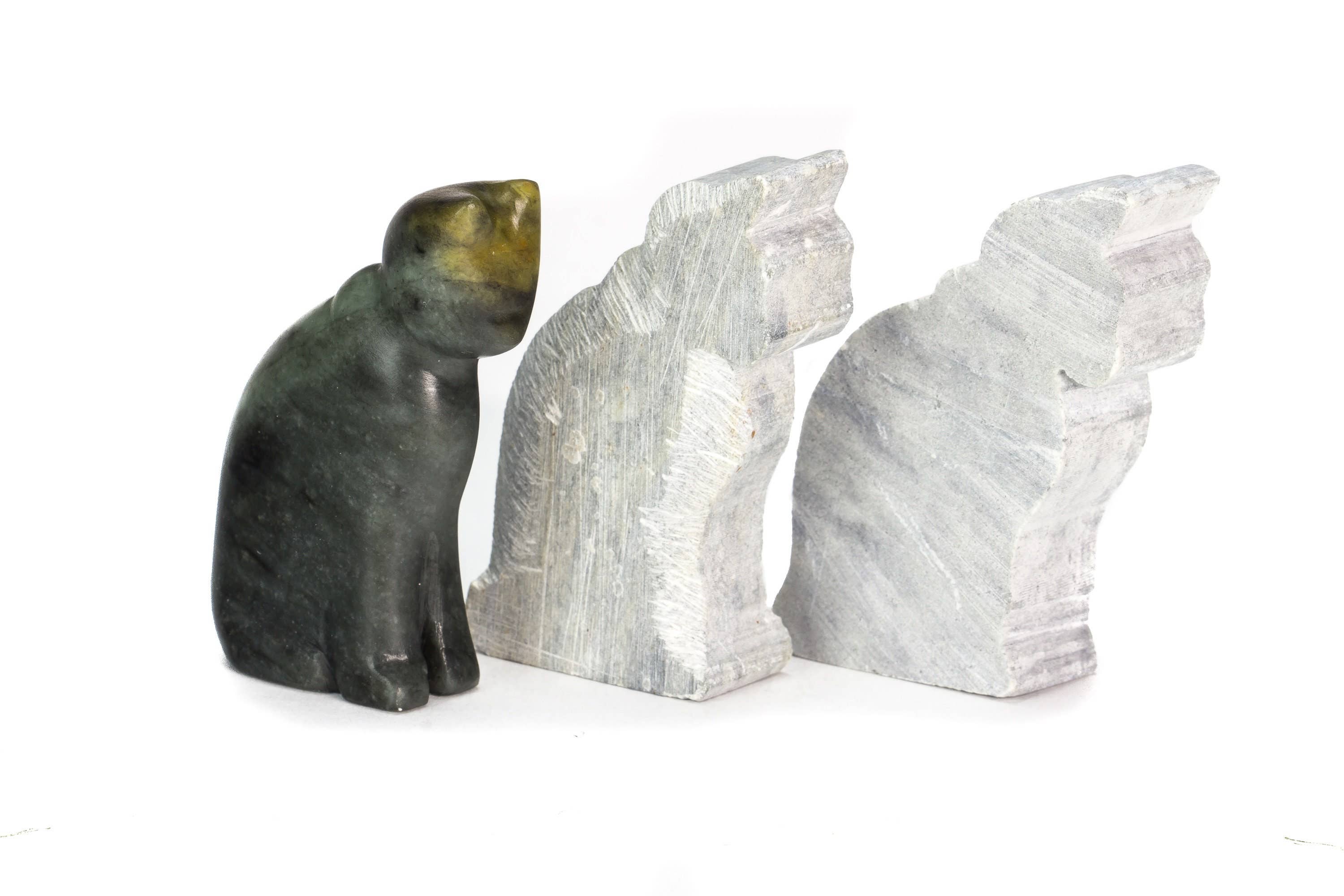 Kit de sculpture de chat en pierre ollaire