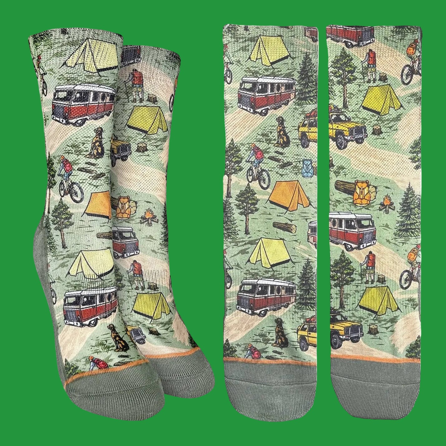 Chaussettes de camping vintage pour femmes