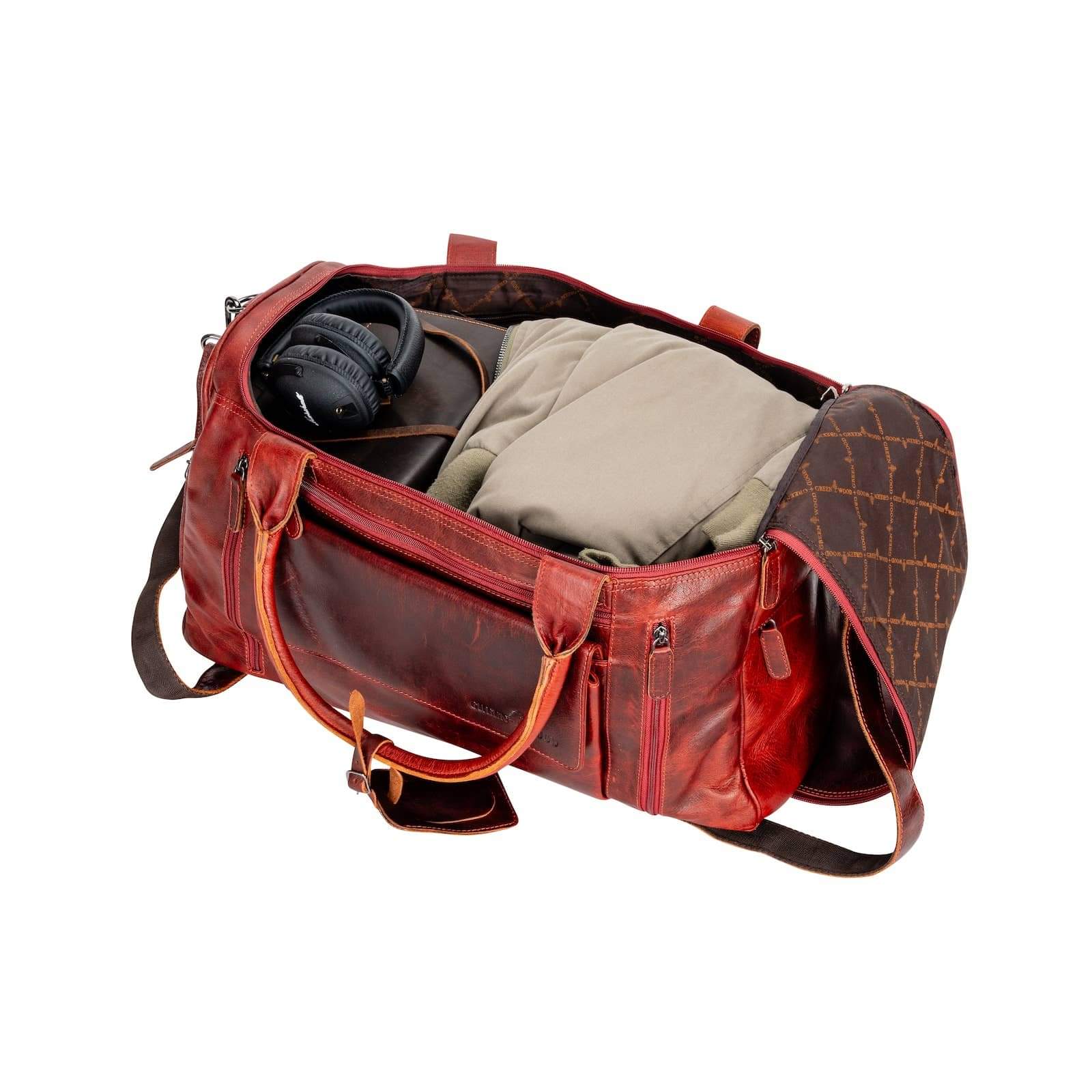 Grand sac de voyage en cuir - Look vintage décontracté