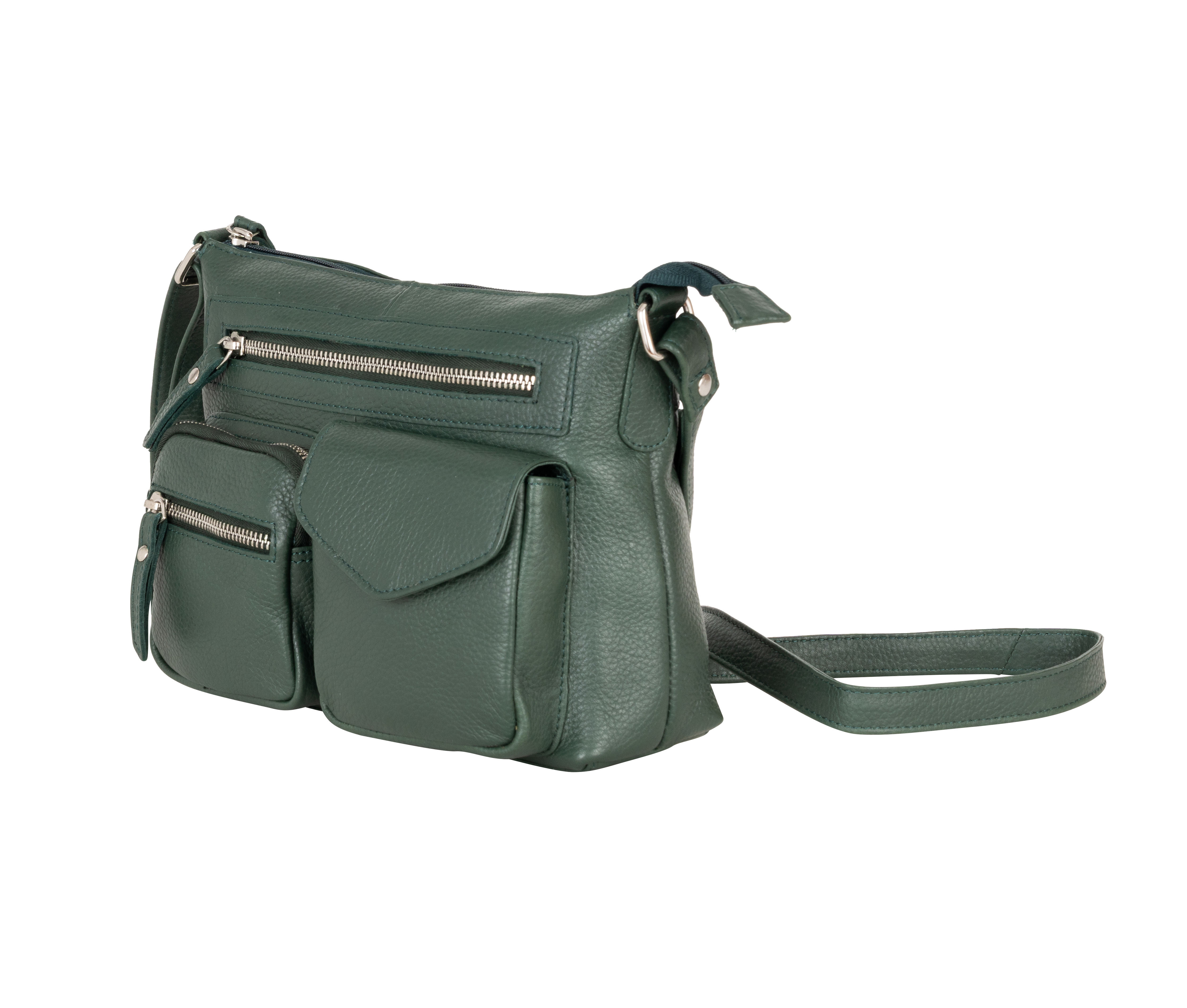 Mila Multi-Pocket Leather Crossbody Bag