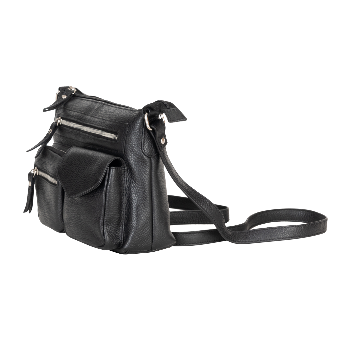 Mila Multi-Pocket Leather Crossbody Bag