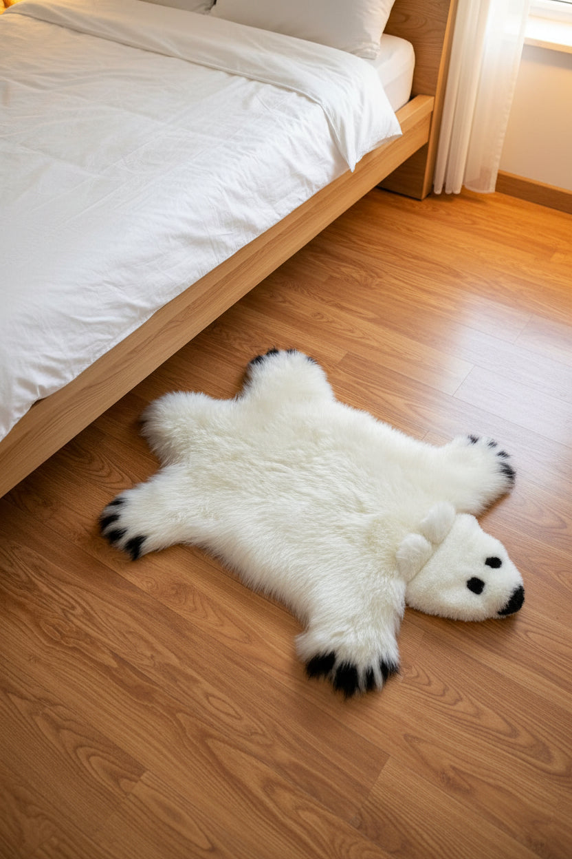 Real sheepskin bear rug design by Angus Oliver Sheepskins in Canada