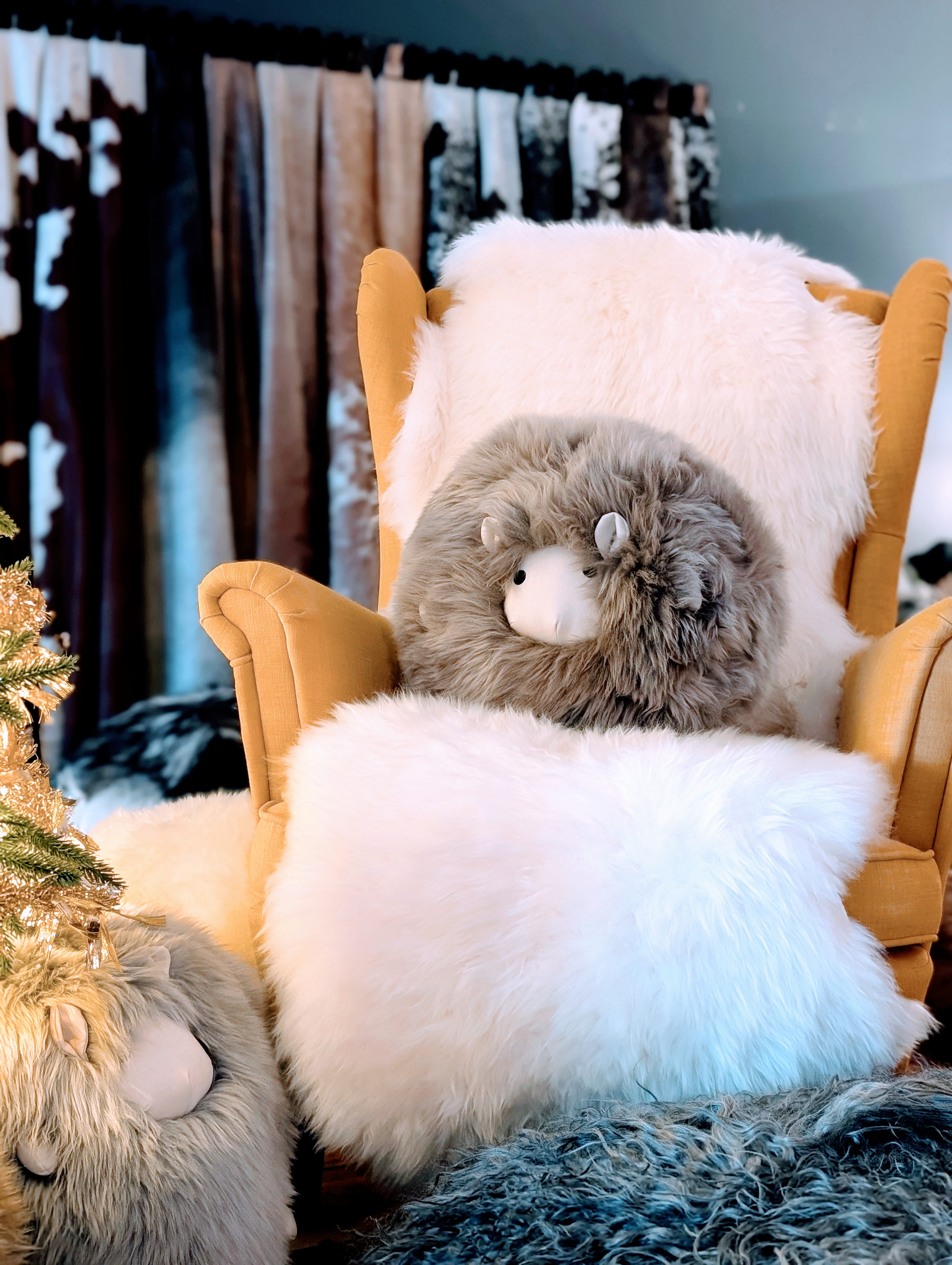 'Beige' Fluffy Fat Sheep Cushion (Arriving Mid October)