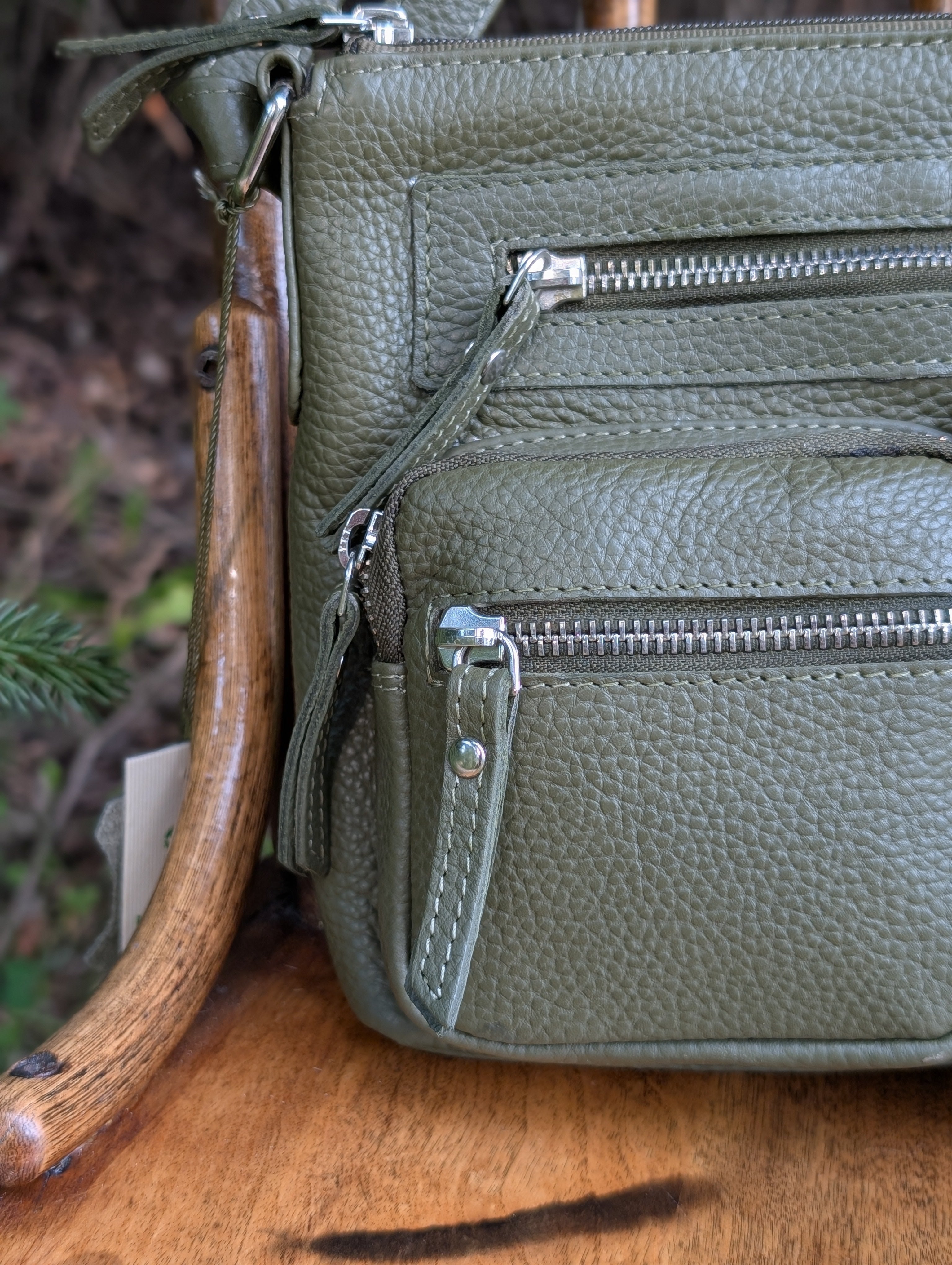 Mila Multi-Pocket Leather Crossbody Bag