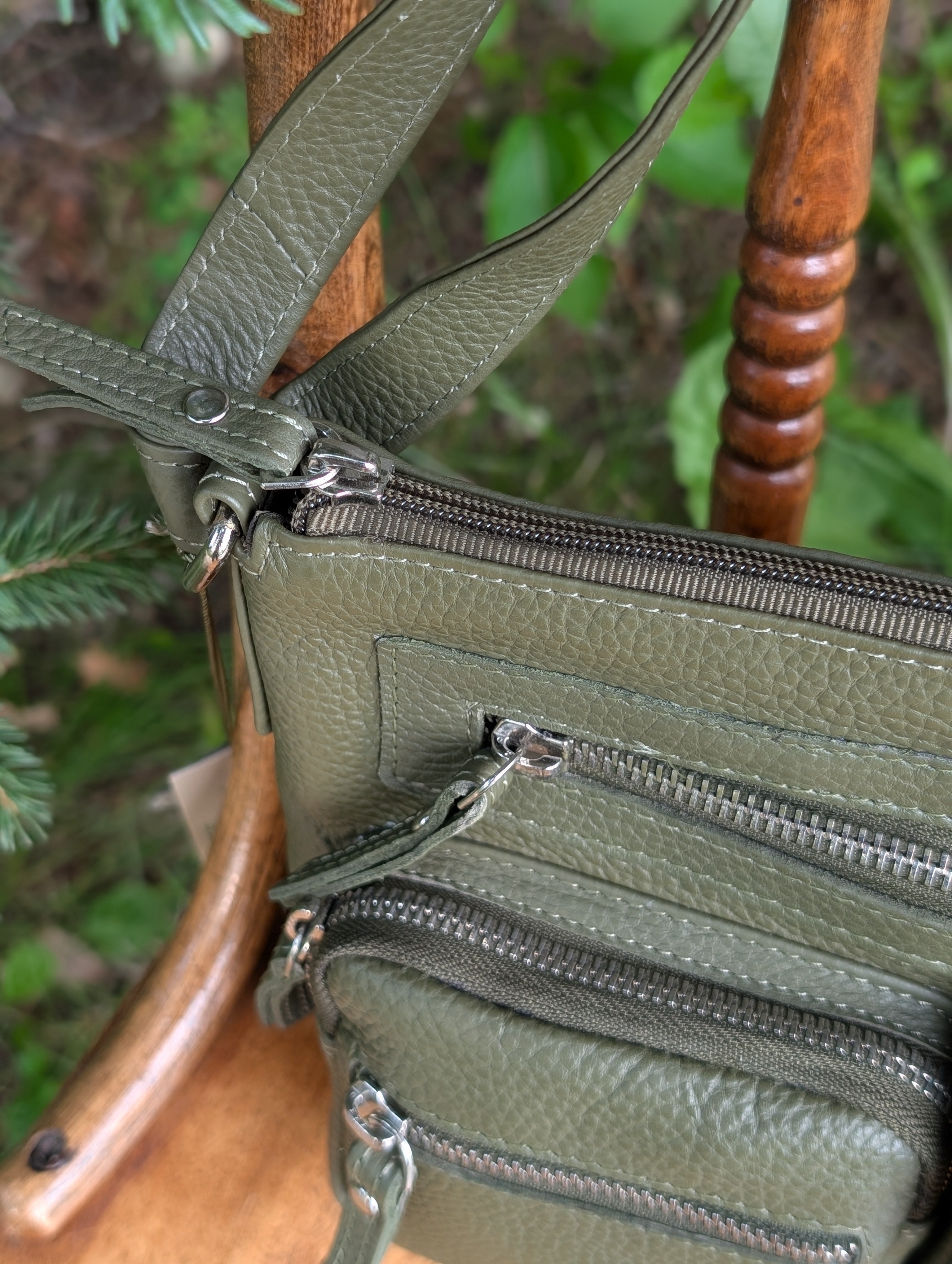 Mila Multi-Pocket Leather Crossbody Bag
