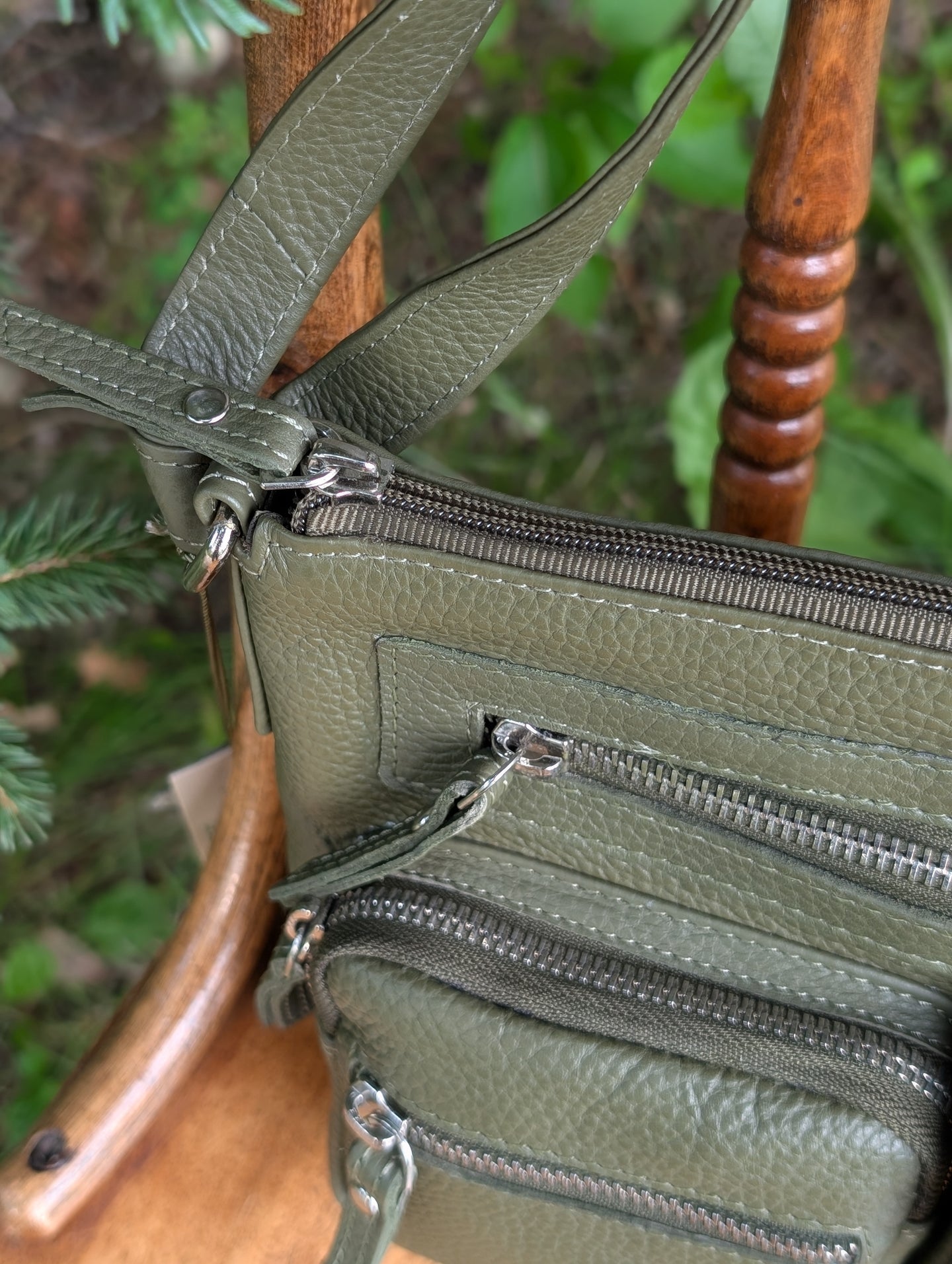 Mila Multi-Pocket Leather Crossbody Bag