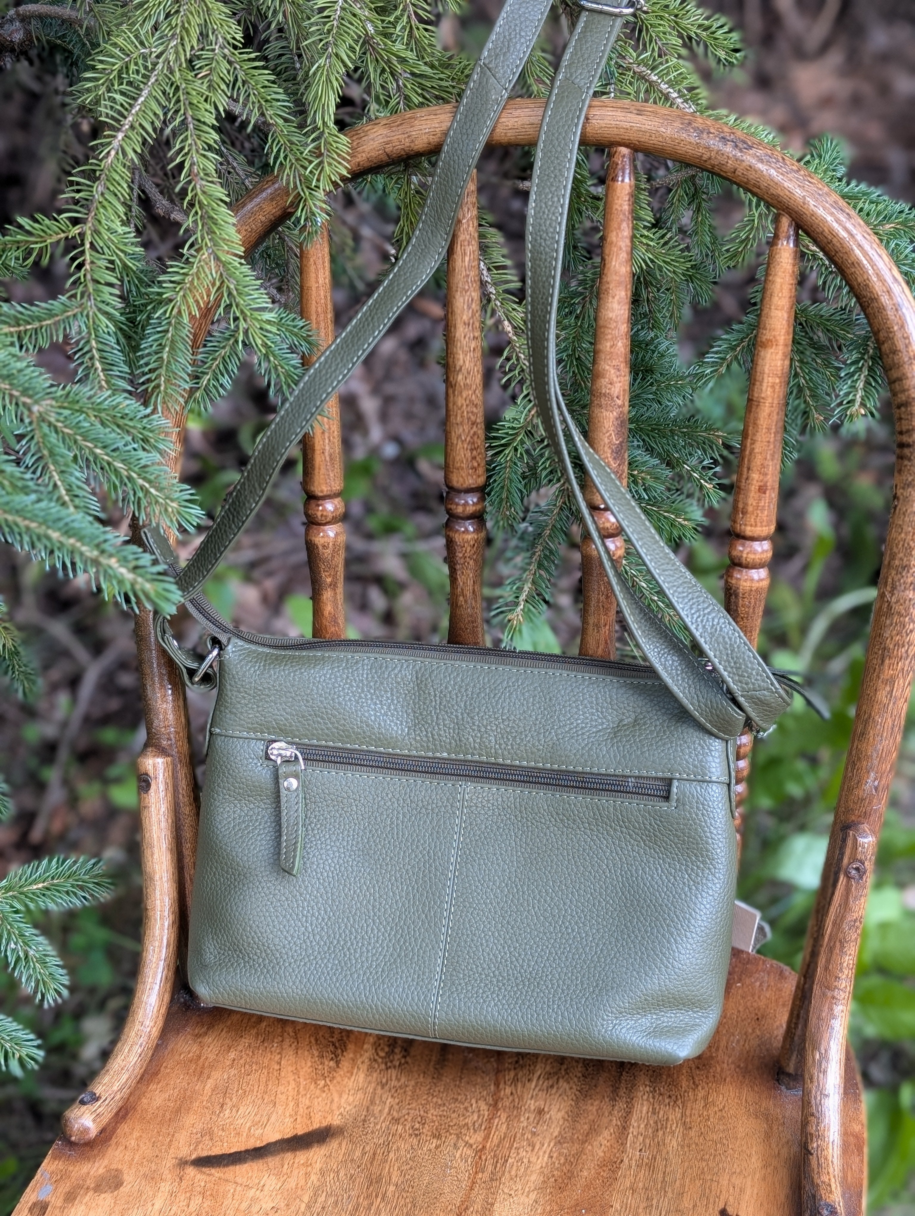 Mila Multi-Pocket Leather Crossbody Bag