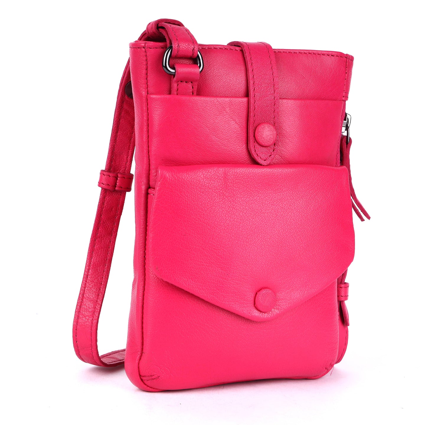 Greenwood Saffron Leather Phone Crossbody Bag