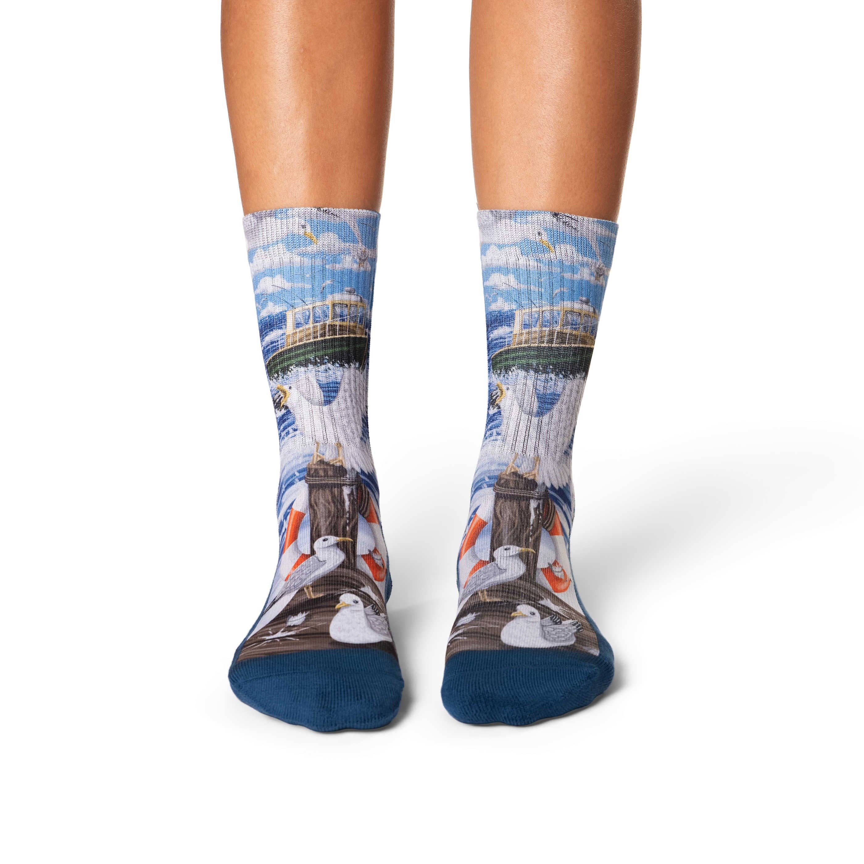 Chaussettes Femme Mouettes au Ponton