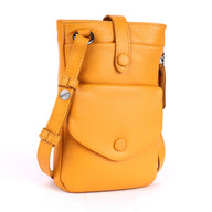 Greenwood Saffron Leather Phone Crossbody Bag