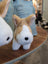Adorable carl the corgi plush toy with tan and white fur black button eyes large size soft stuffed body