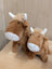 Brown plush highland cow stuffed animals with white horns and snouts adorable highland cow plush toys