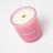 Pink frosted glass essential oil candle jar with wooden wick milkjar bloom coconut soy by angus oliver