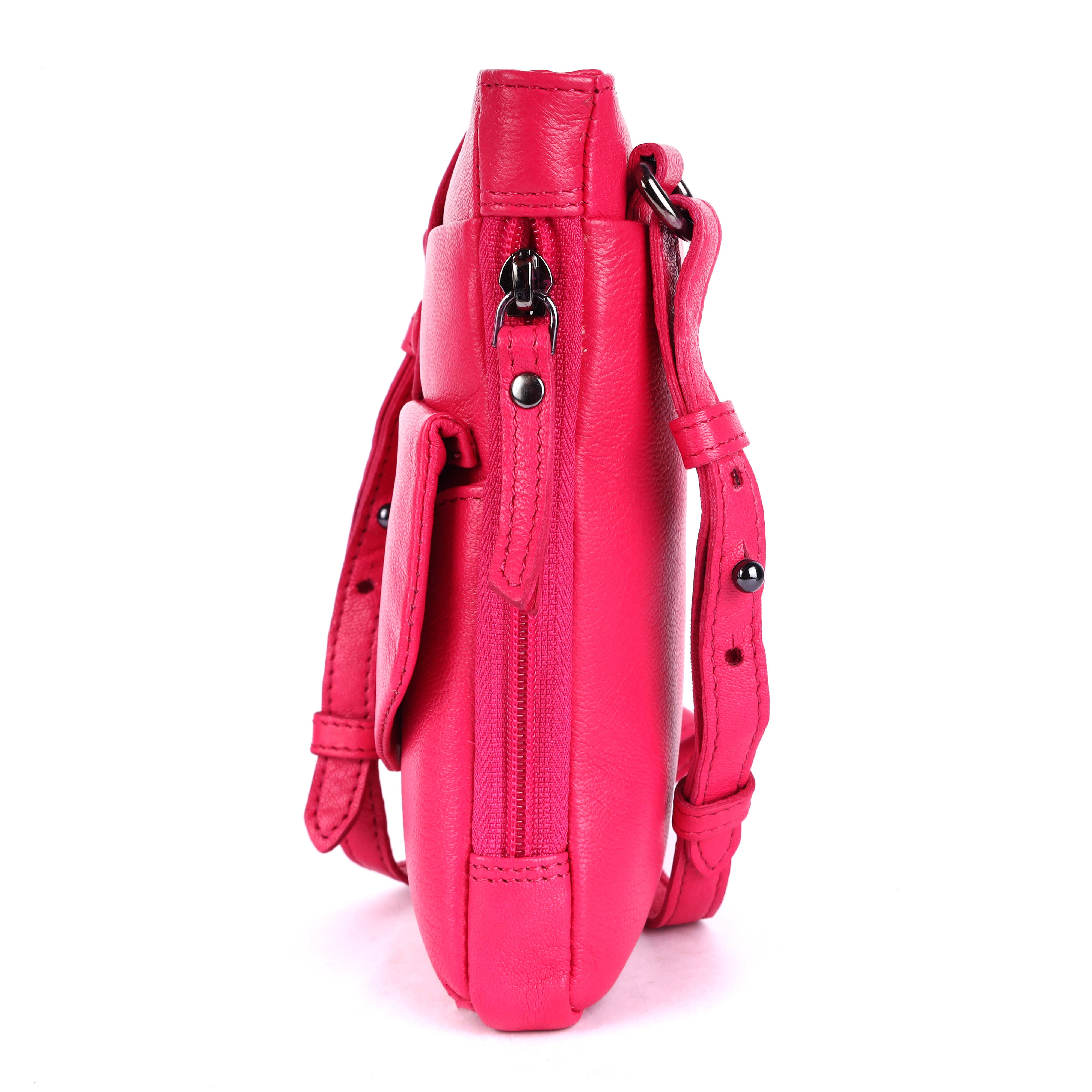 Greenwood Saffron Leather Phone Crossbody Bag