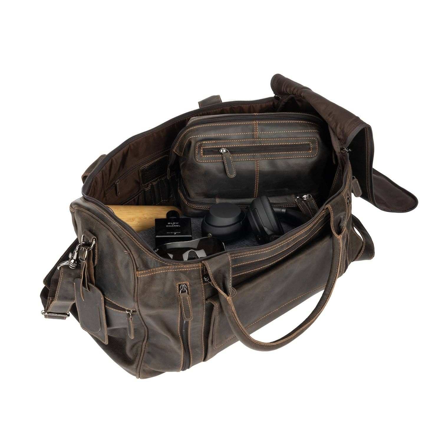 Large Leather Weekender Bag