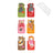 Set of six colorful cool cats magnetic cat-themed paper bookmarks with illustrated designs and printed names