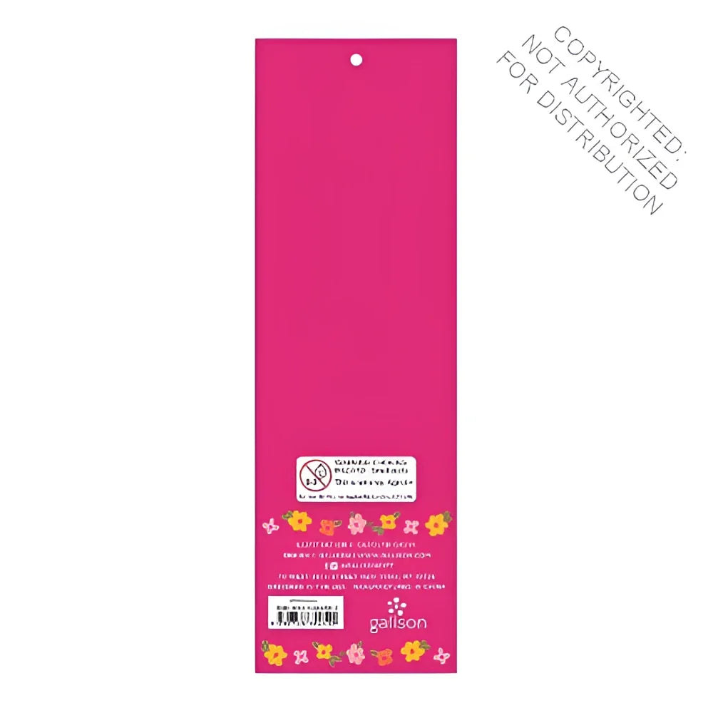 Bright pink cool cats magnetic bookmarks packaging with floral pattern and gallison logo at the bottom