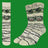 A pair of crew socks and a matching single sock shown flat against a white background. The socks feature a graphic print of a green monster face peeking through beige and black textured bandages, resembling a mummy.