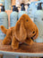 A plush tan dachshund toy with floppy ears and soft fuzzy texture perfect for cuddling or playing