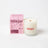 A creamy white dandy scent coconut soy candle in clear glass with wooden wick from angus oliver perfect with sheepskin rugs