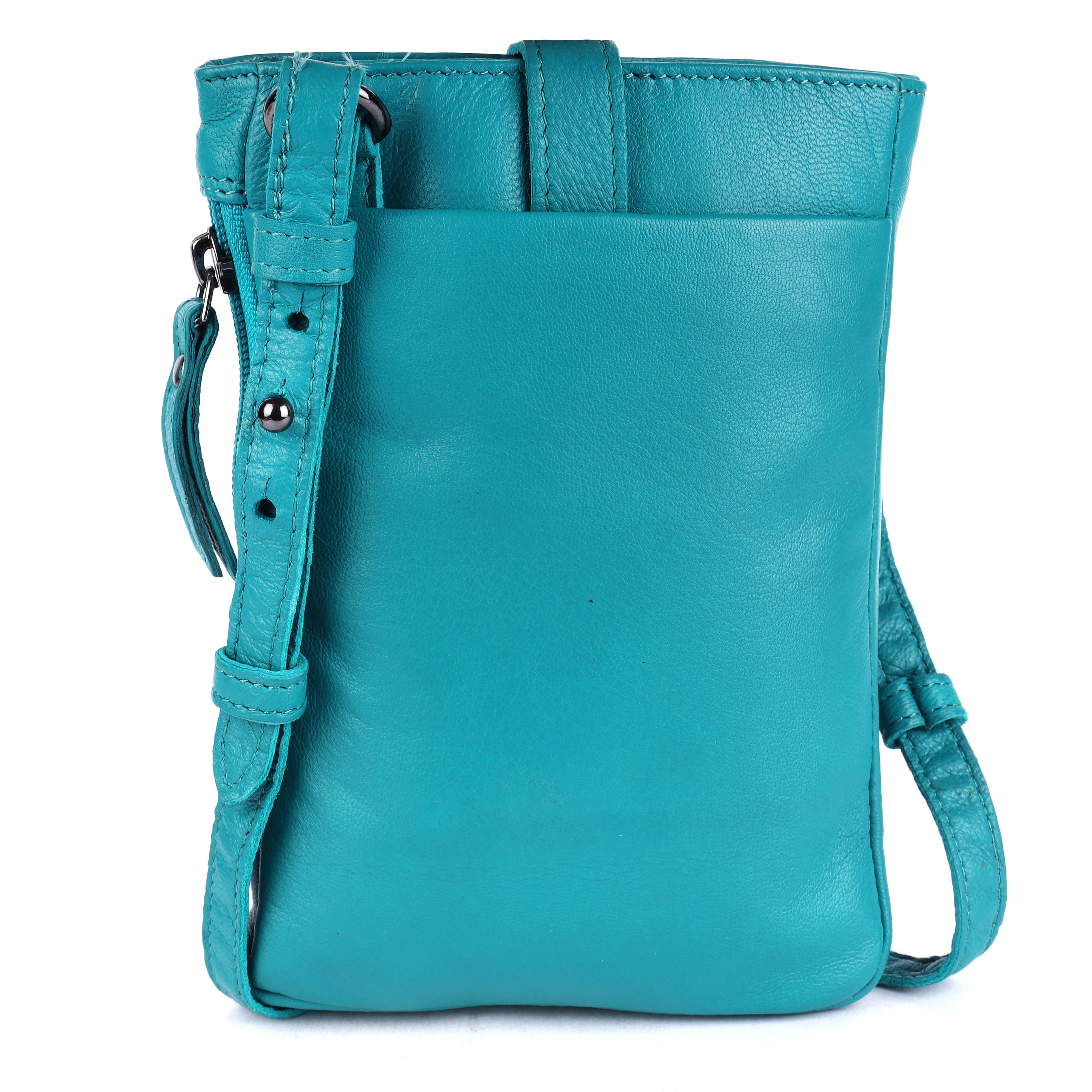 Greenwood Saffron Leather Phone Crossbody Bag