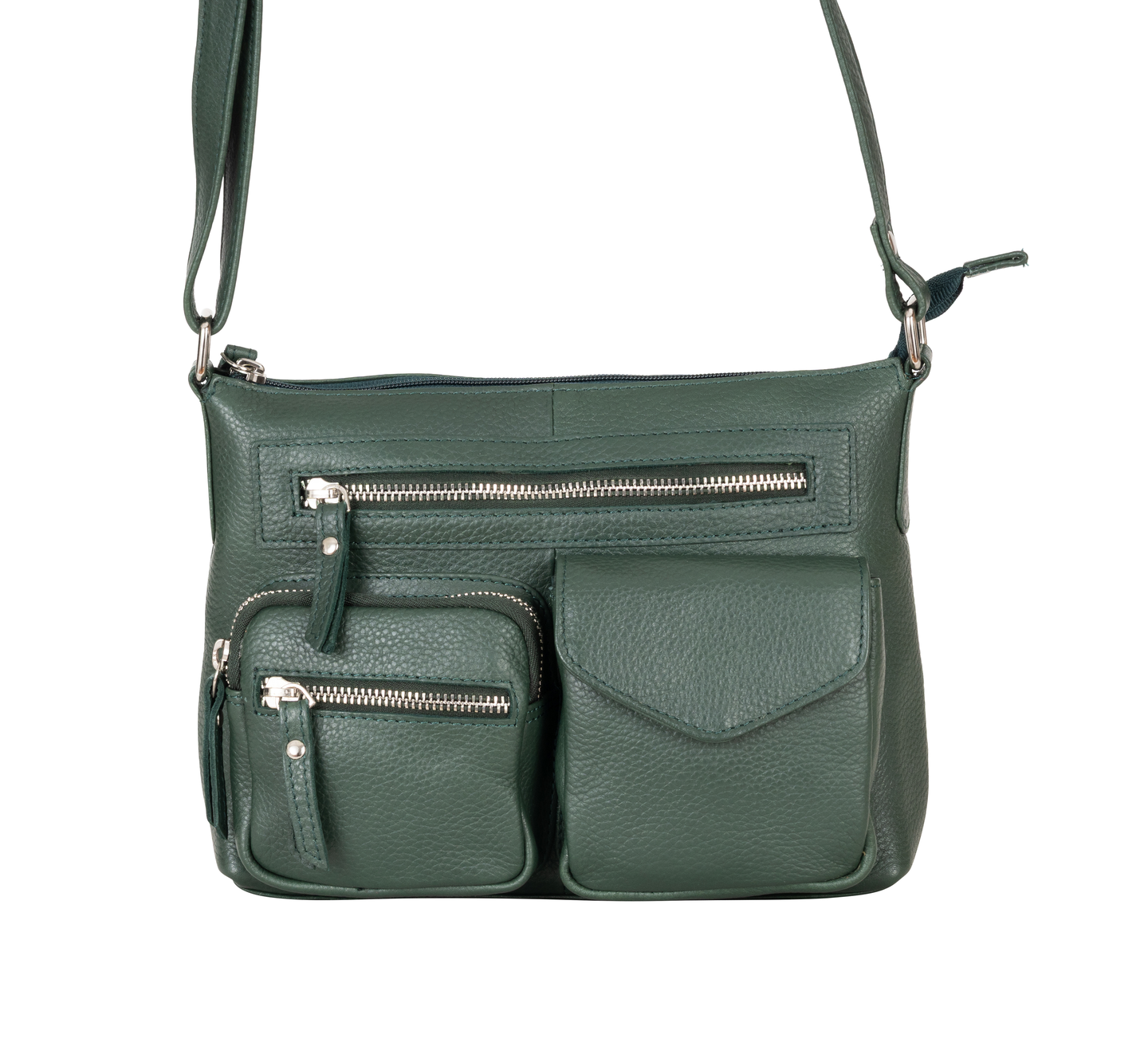 Mila Multi-Pocket Leather Crossbody Bag